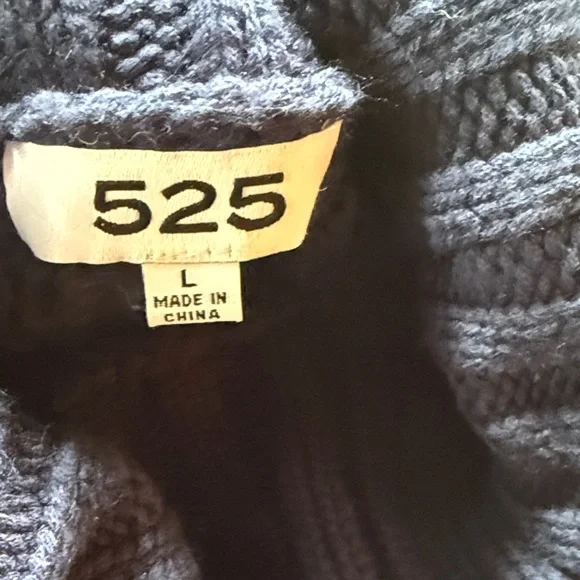 Anthropologie Navy Cable-Knit Turtleneck Sweater Dress - Picture 2 of 4